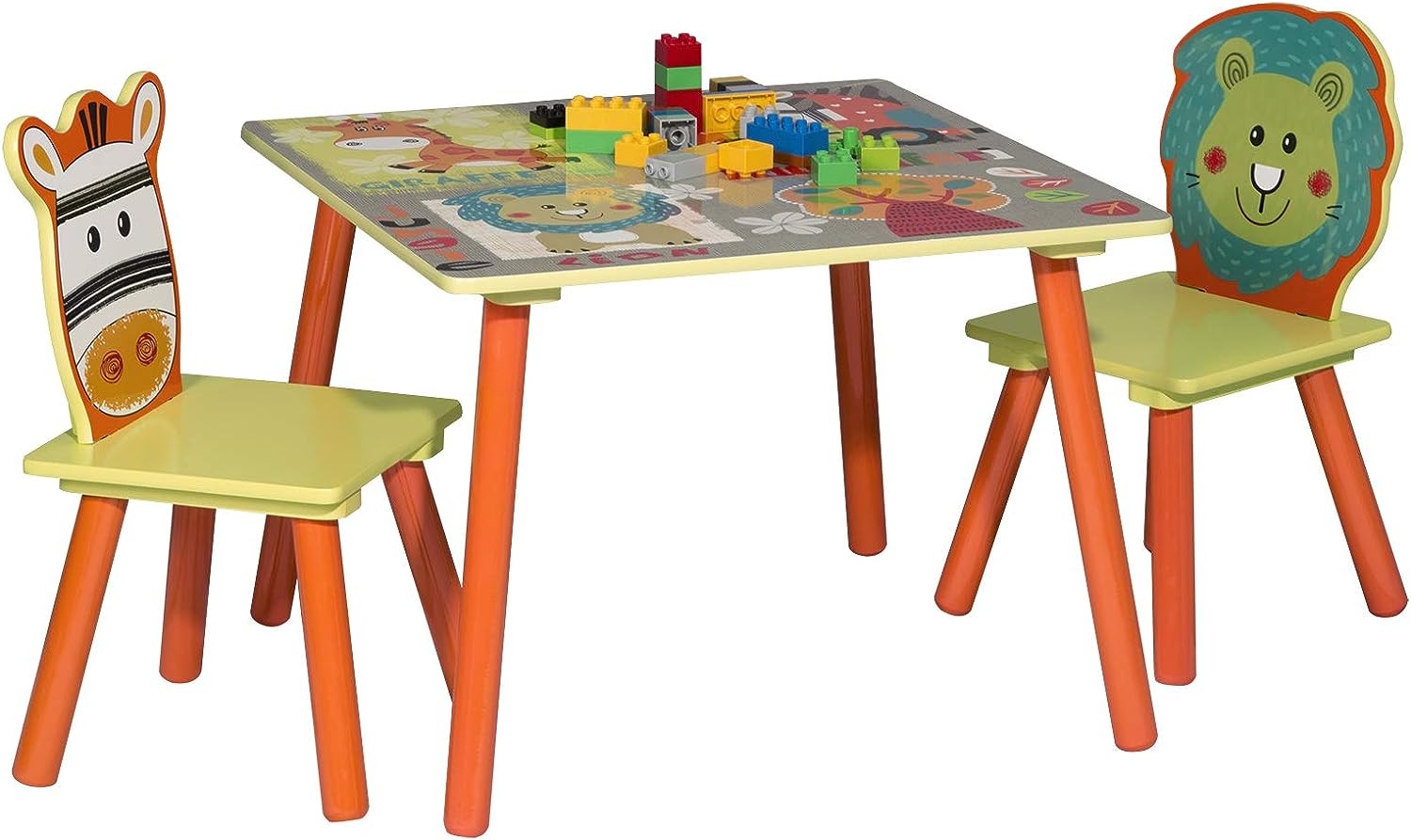 Combinaison de table+chaises en bois enfants.1xtable d'enfant + 2