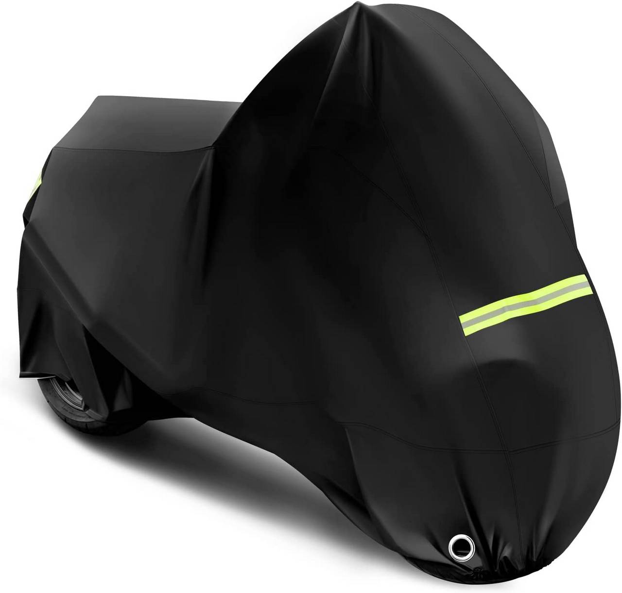 Motorcycle Tarpaulin Outdoor Waterproof Winterproof with Lock Holes Dust,  Rain and UV Protection Black