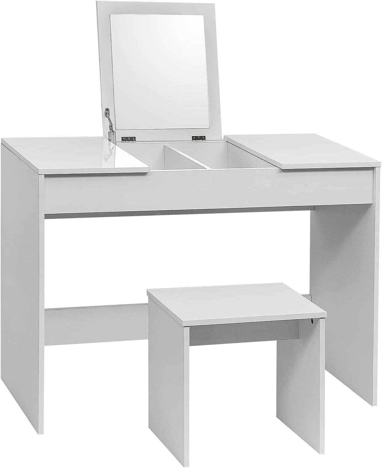 Mesa de tocador de maquillaje con espejo, escritorio de tocador con cajones  y armario ajustable, tocador moderno con silla, juego de tocador para