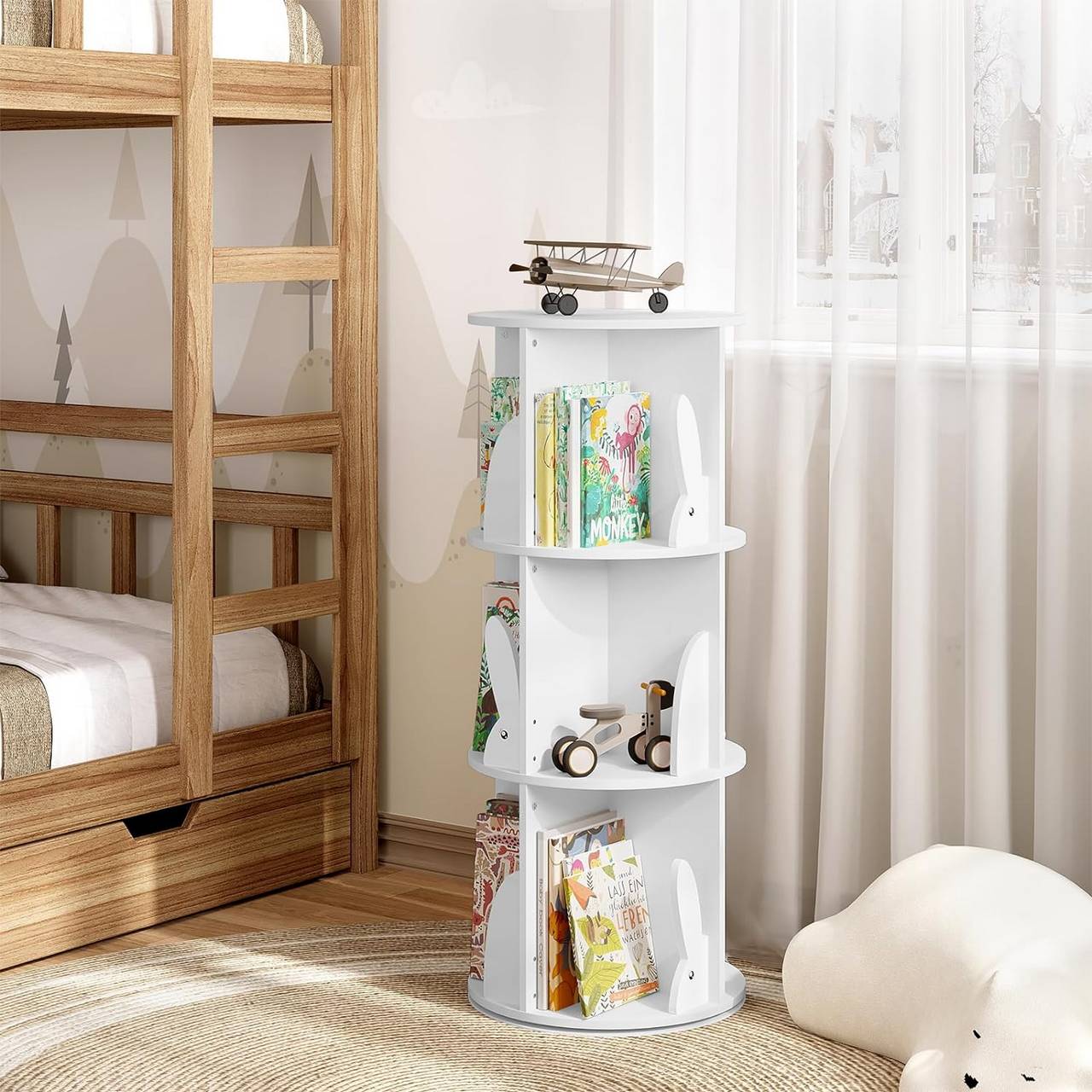 Libreria Girevole Bookshelf rotante Simple Ploy Small Bookshelf Semplice  for bambini Semplice moderno libreria rotante Soggiorno Studio Studio per  Casa ( Colore : White , Size : 103x31.5x47cm ) : : Casa e cucina