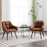 WOLTU Relaxsessel Loungesessel, Ohrensessel Vintage, mit Metallbeinen, Braun