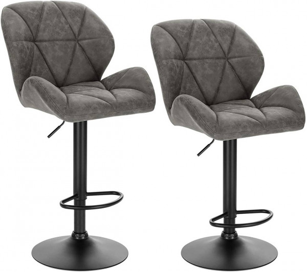 of leather stools, bar made Set with 2 imitation stools, counter backrest stools bistro of