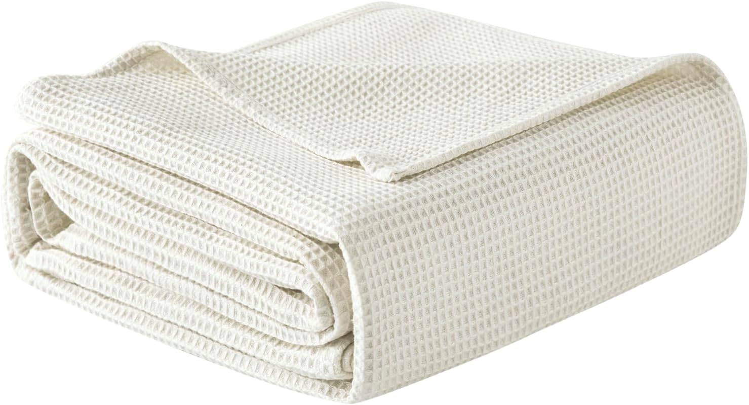 Colcha suave de algodón puro para cama doble, cobertor de sofá