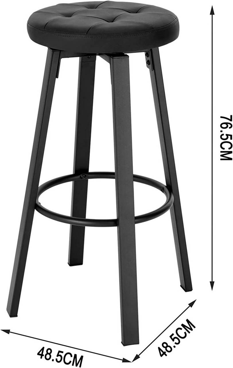 Barhocker mit drehbarem Sitz Φ 35,5 cm, gepolsterer Hocker mit
