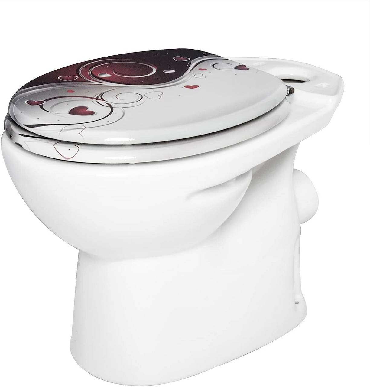 Siège de toilette MDF Bois forme '0' avec double système d'abaissement  abattant WC standard salle de bain lunette couvercle toilette : :  Bricolage