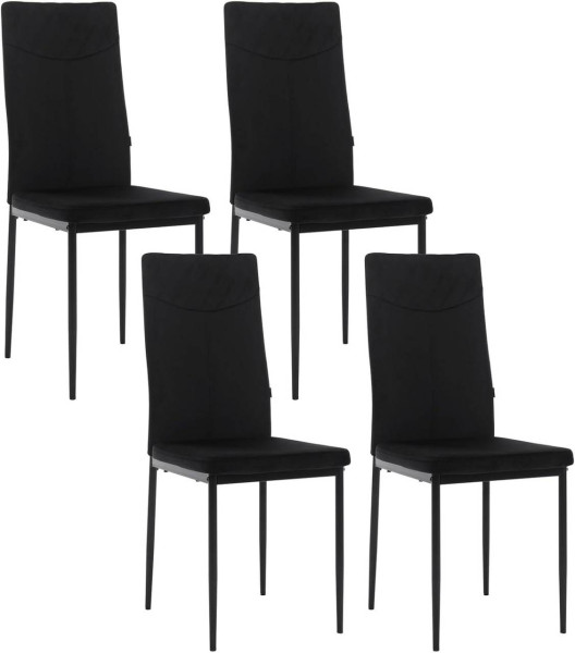 WOLTU set of 4 dining chairs, with high backrest, metal legs, velvet cover