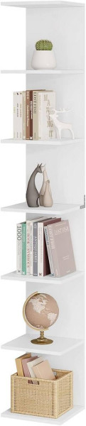 WOLTU standing shelf with 7 levels, free-standing wall-mounted, made of wood material, white