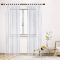 Curtains transparent with loops curtain voile tulle living room