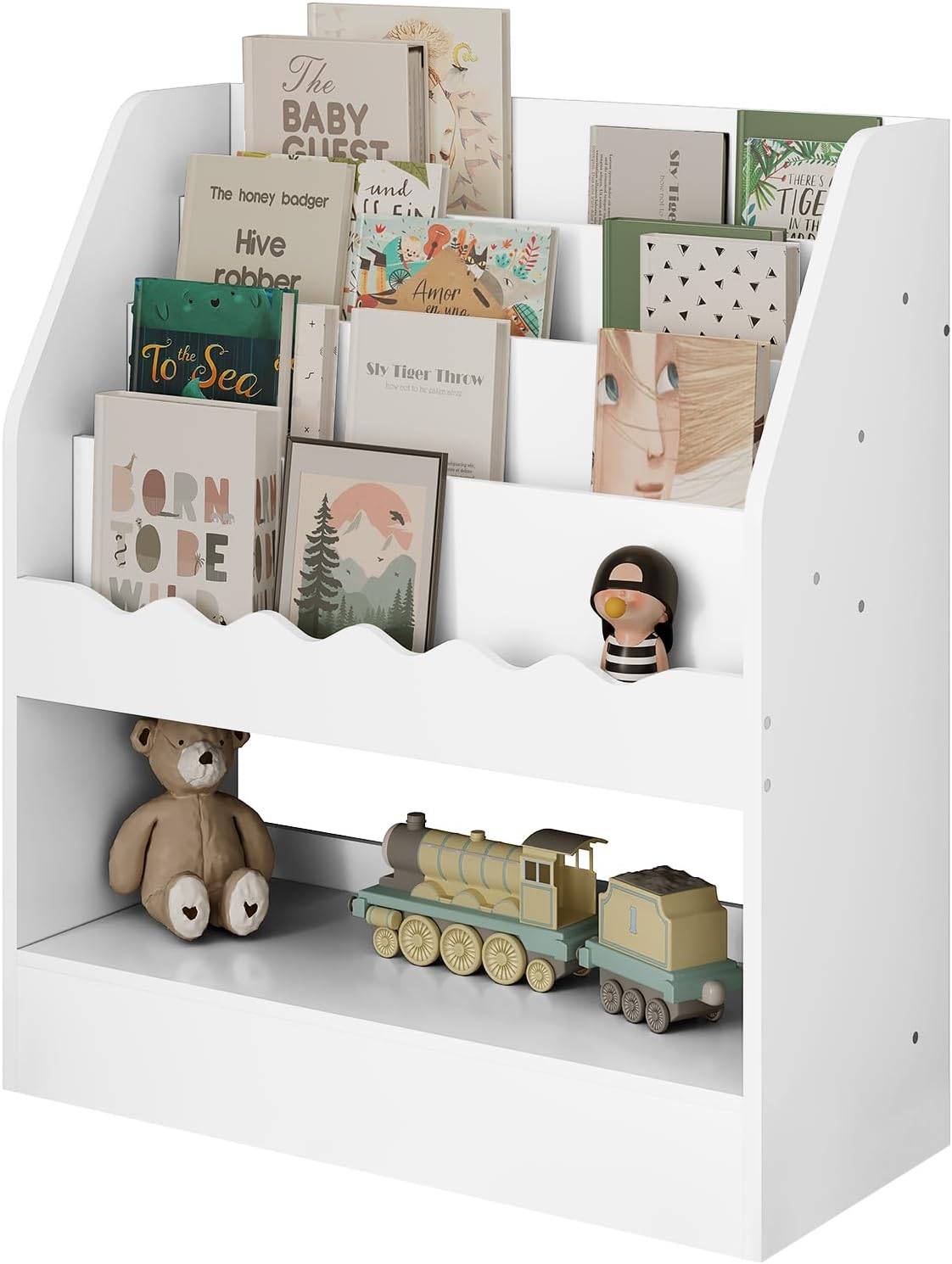 Libreria Infantil Blanca, Estanteria de Almacenaje para Niños con
