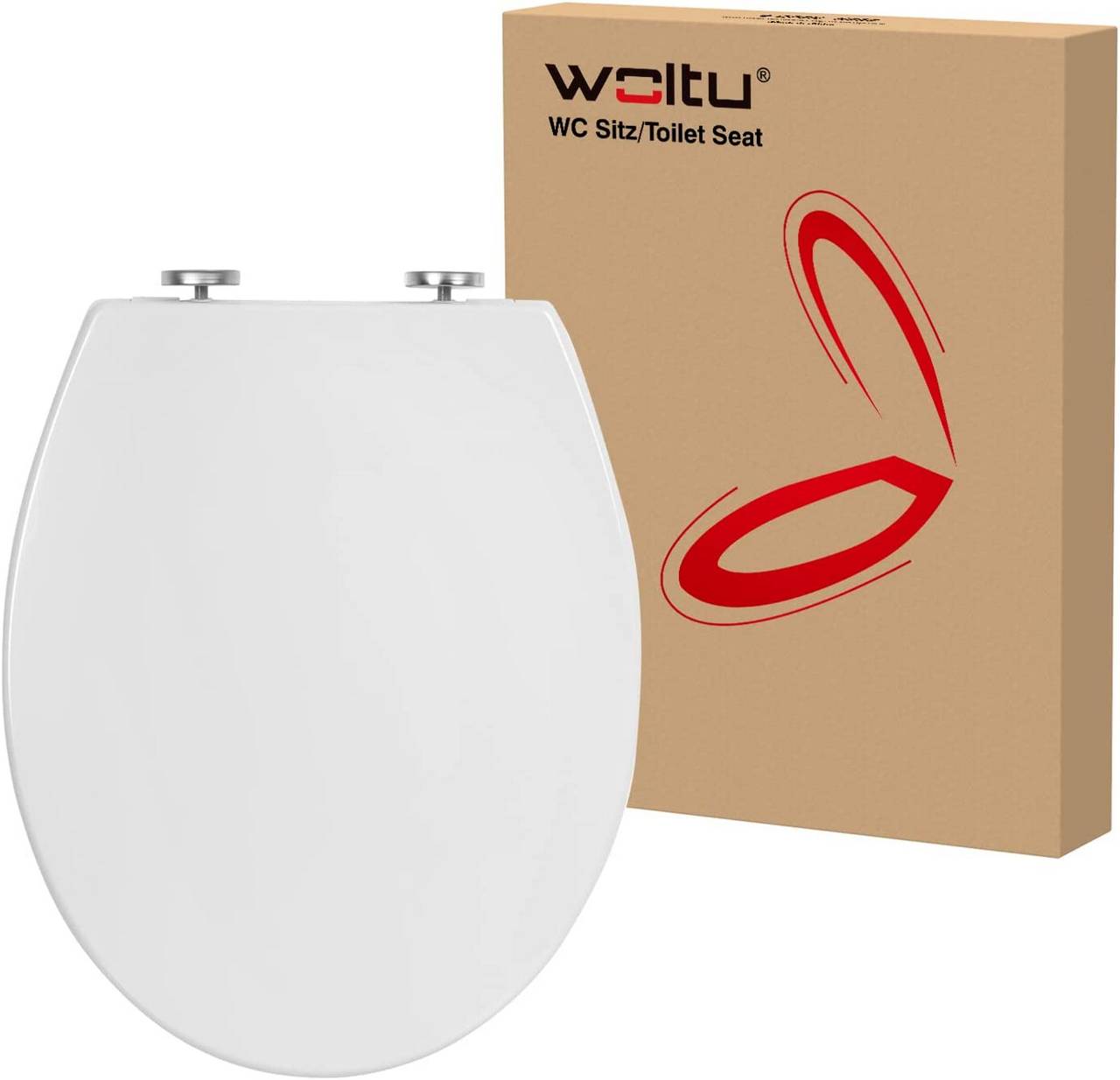 WOLTU 2423 Premium WC-Sitz mit Absenkautomatik, Duroplast, Fast Fix,  Softclose, Antibakteriell, Neu&Ovp, Weiß