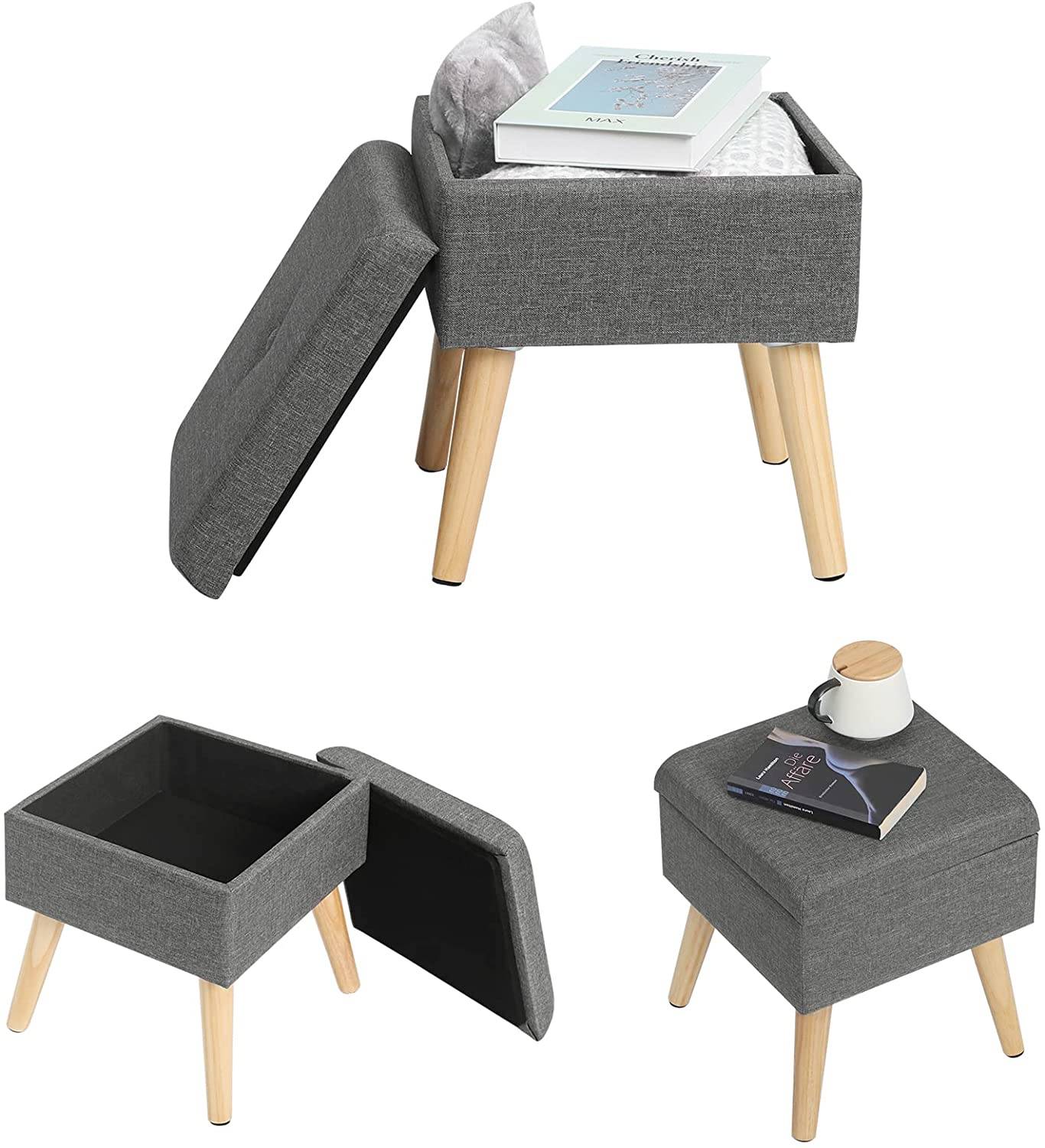 LSXIAO Puff y taburete Osman caja de almacenamiento reposapiés portátil  para picnic asiento cubo sala muebles al aire libre jardín asientos, 11