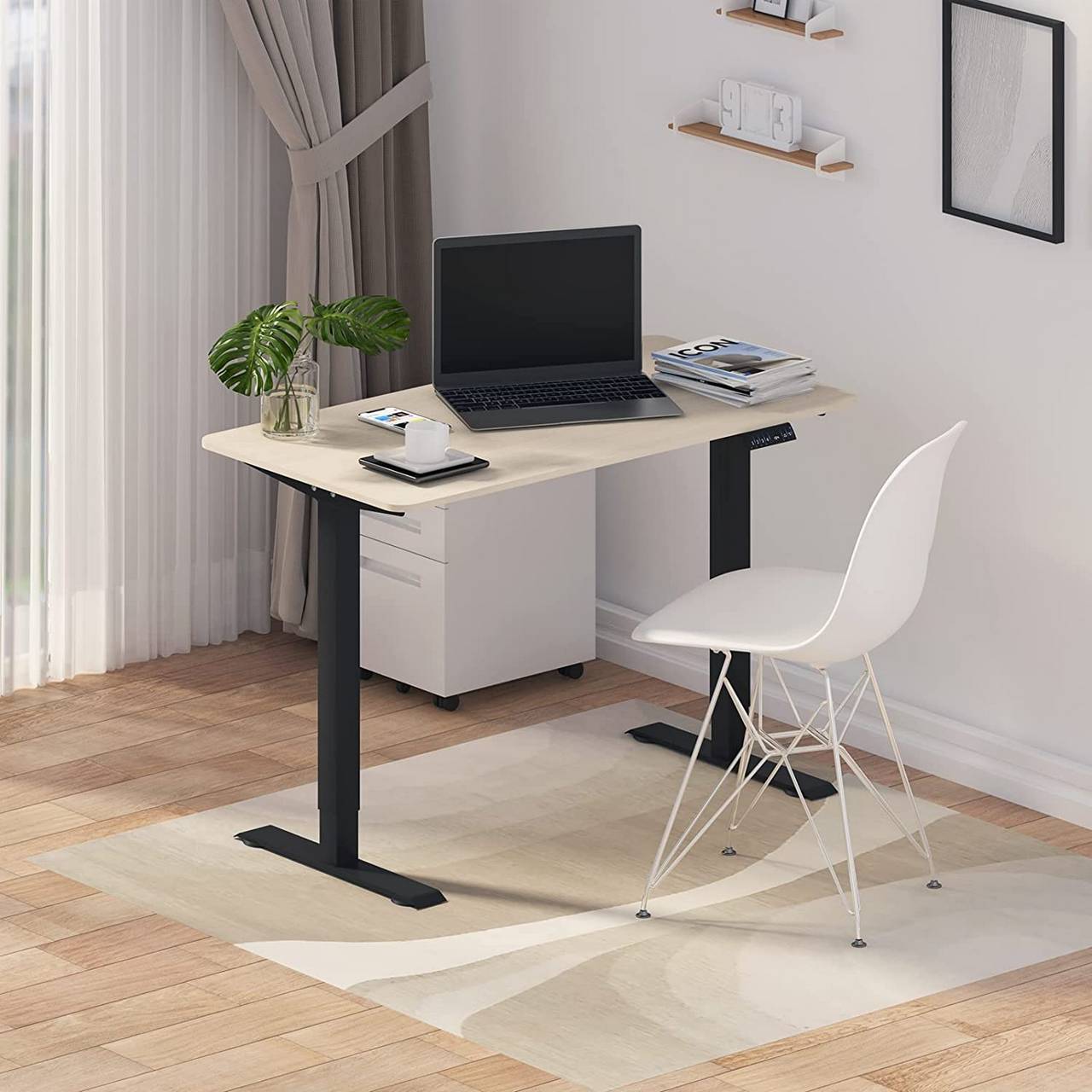 Dripex Escritorio Elevable Eléctrico 160 * 75 * 71-117 cm, Standing Desk  Escritorio Ajustable en Altura con Tablero, Función de Memoria y