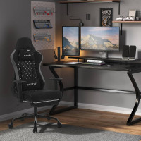 WOLTU Massage Gaming Stuhl, ergonomisch, Computerstuhl mit Lendenkissen, Tech-Stoff