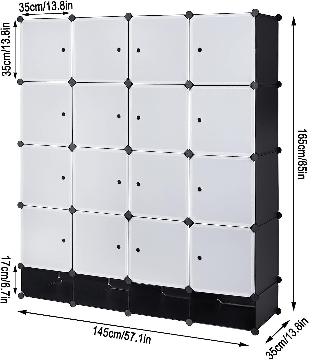 WOLTU Armario Modular de 15 Cubo con Puertas de Imán Organizador