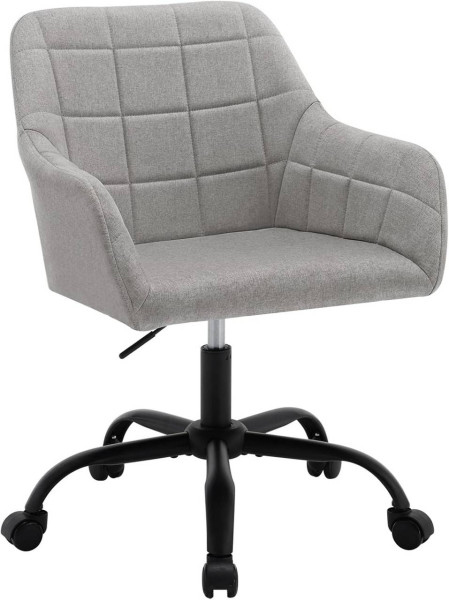 WOLTU Chaise de bureau pivotante, chaise de maquillage, chaise de bureau ergonomique, tissu