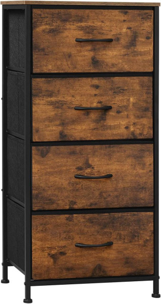 WOLTU narrow chest of drawers with 4 fabric drawers, sideboard, industrial style