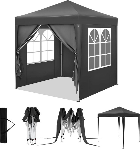 WOLTU gazebo 2x2 m, with 4 side walls, party tent water-repellent UV protection 50+