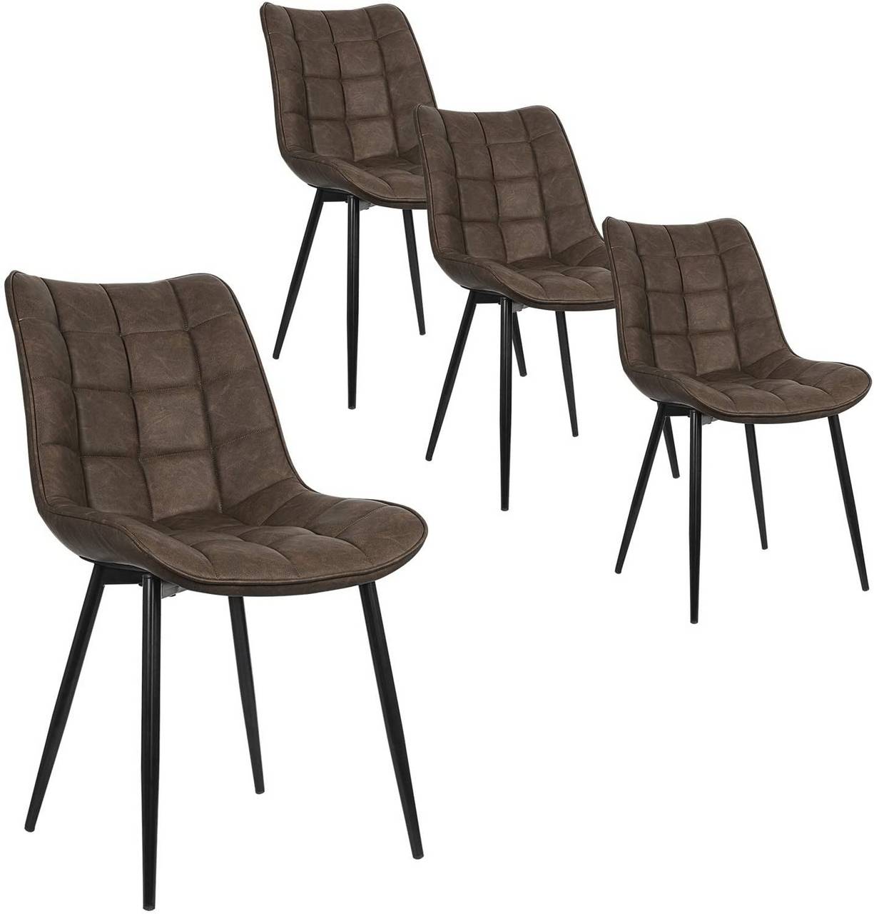 mit Rückenlehne, aus aus 4er Samt, Design mit Esszimmerstühle Metall Stuhl Küchenstuhl Set x Gestell Sitzfläche 4 Esszimmerstuhl Polsterstuhl