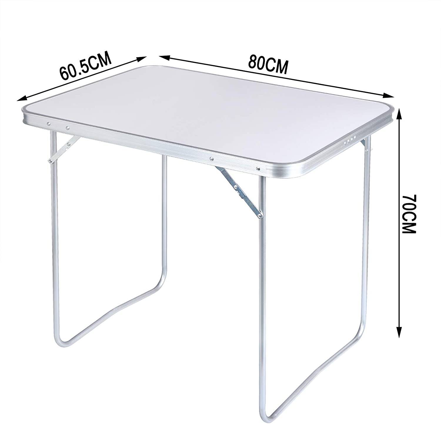 Campingtisch aus Alu & MDF klappbar 80x60,5x70cm | Woltu.eu