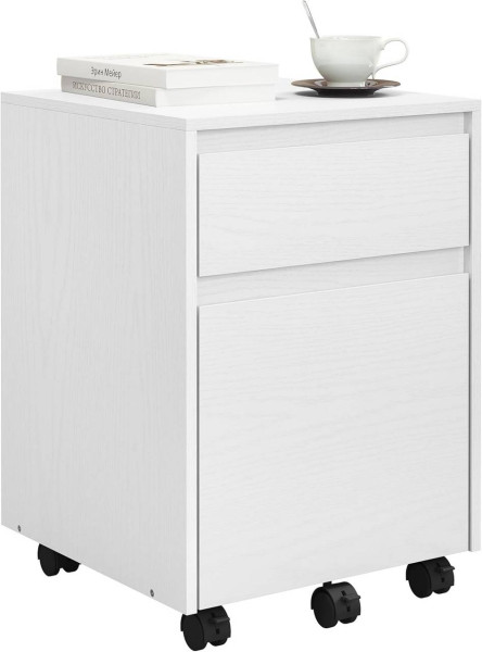 WOLTU Rollcontainer, Aktenschrank mit 2 Schubladen, Druckerschrank, 40x56x40cm