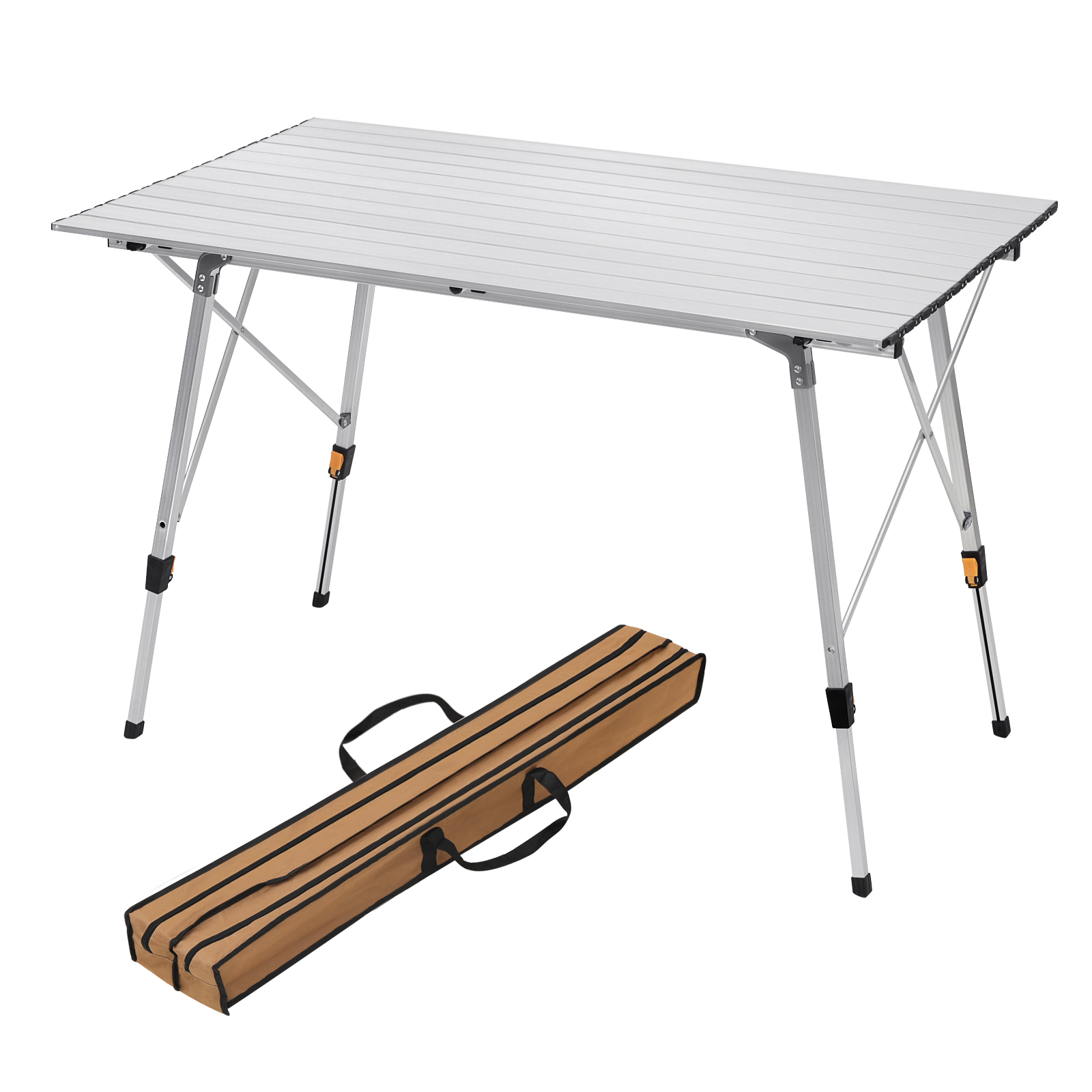 Table de Camping Pliante en Aluminium,Table de Voyage réglable en Hauteur  120x68,5cm