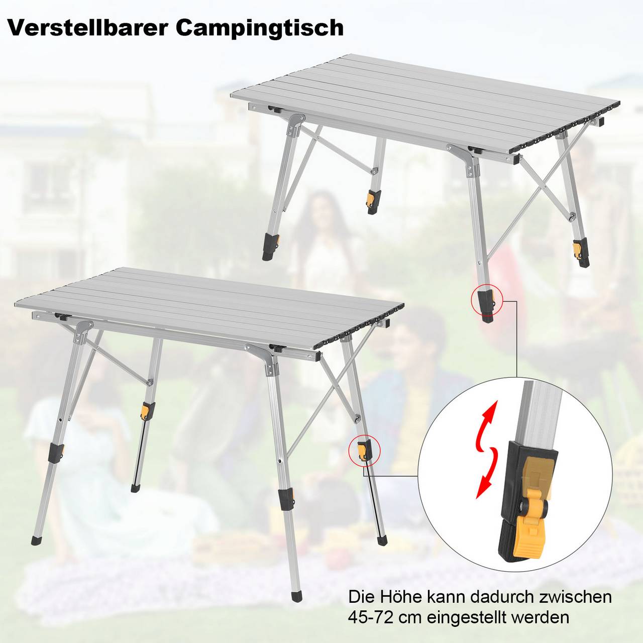 Table de camping Woltu Table de camping pliante léger et portable. Table de  pique-nique en aluminium. 56x46x40cm