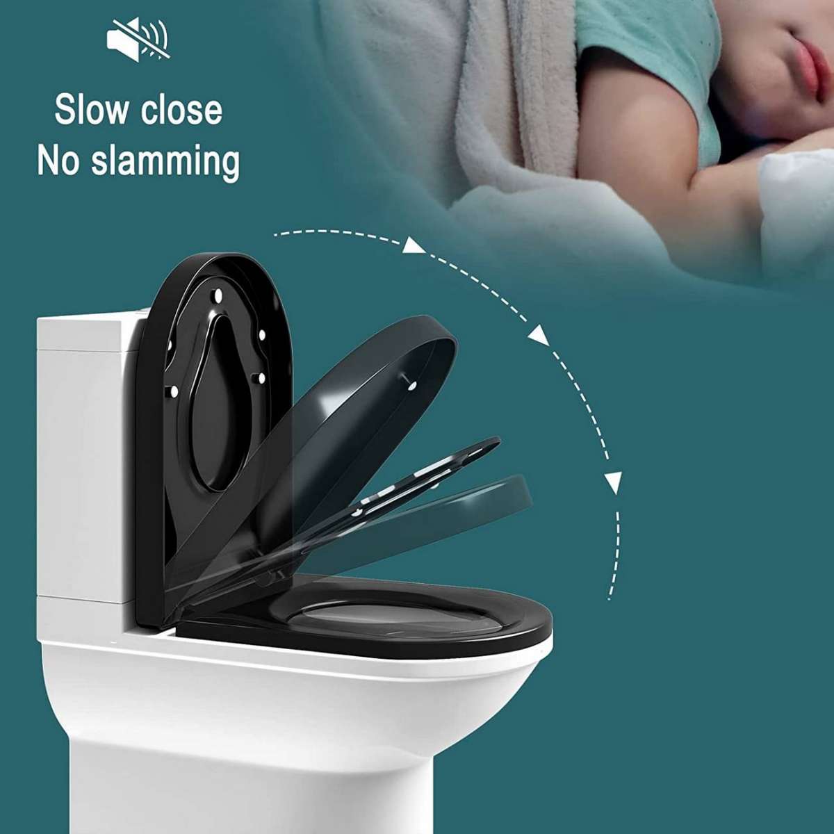 Family Toilet Seat with Removable Child Toilet Seat, Soft Close ...