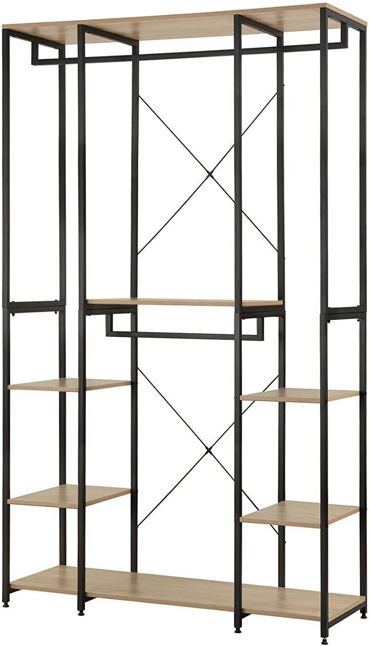 Zapatero con 3 compartimentos y estante abierto de eco madera y marco de  acero