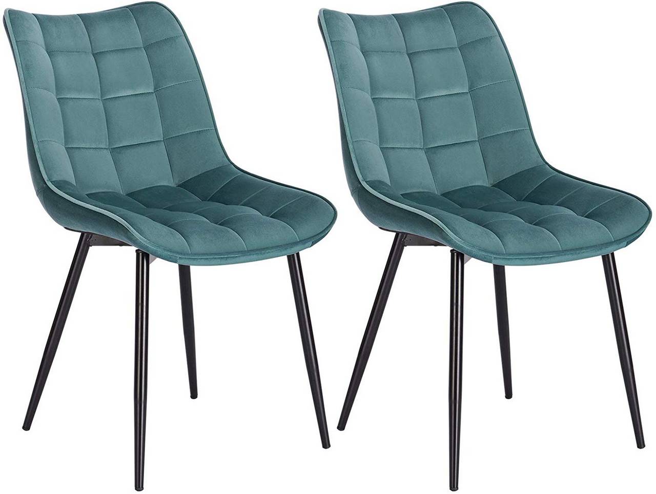 Esszimmerstühle 2er Set Küchenstuhl Metallbeine Rückenlehne, aus Polsterstuhl Samt, Sessel Sitzfläche Wohnzimmerstuhl mit