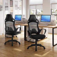 Klihome Bürostuhl ergonomisch, Schreibtischstuhl mit Netzbespannung, Wippfunktion
