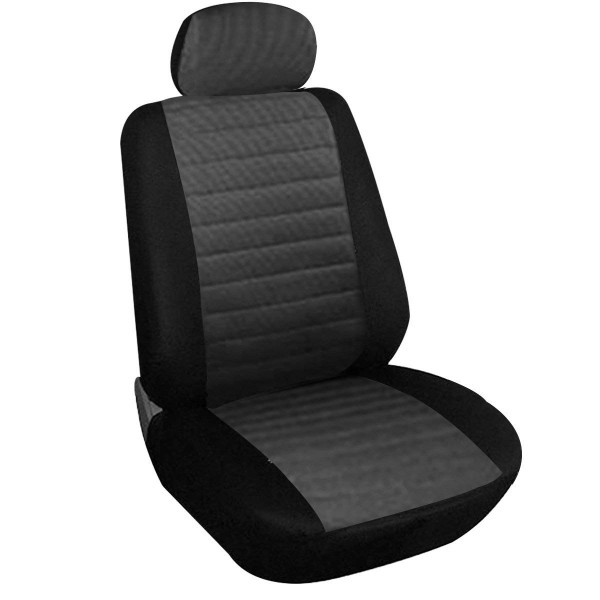 Car Van Seat Covers Front Pair Grey and black Universial for Cars