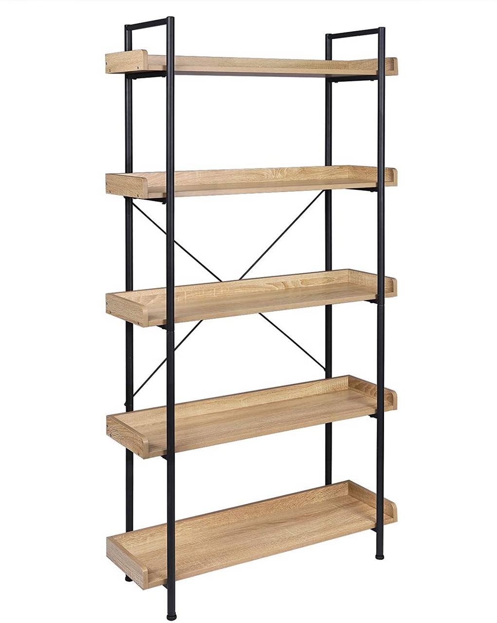 UTEX Estante de escalera de 4 niveles, estante de baño independiente,  unidad de estantería de madera abierta de 4 estantes, estante de escalera