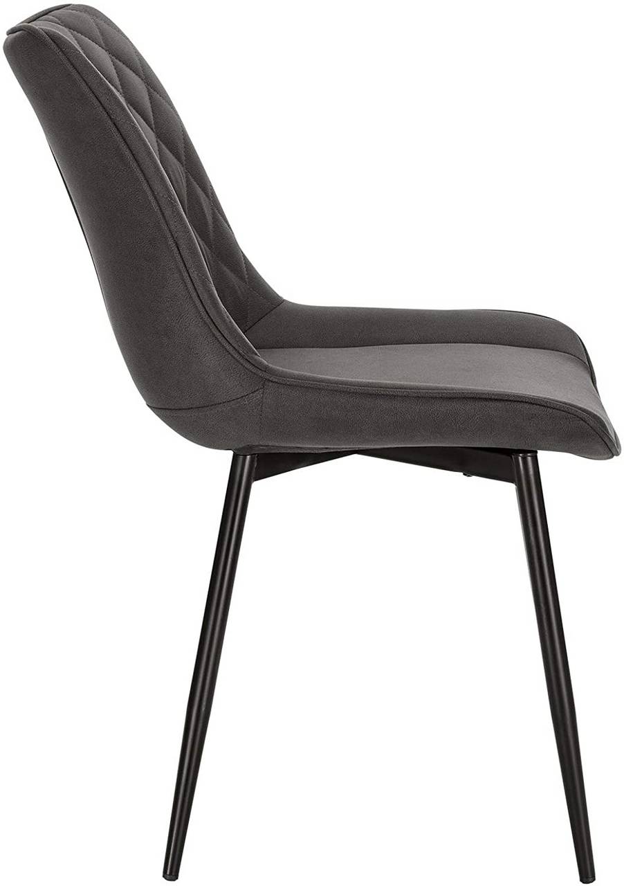 Esszimmerstuhl Stoffbezug, aus Küchenstuhl 4 Polsterstuhl Gestell Esszimmerstühle aus x Set Design Rückenlehne, Sitzfläche mit Stuhl Metall 4er mit