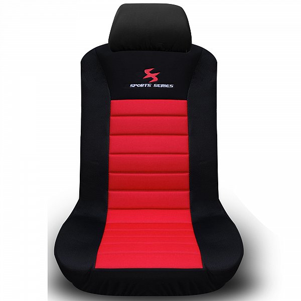 WOLTU 7233 Sitzbezug Auto Einzelsitzbezug universal Größe, 1er Set, schwarz/ rot