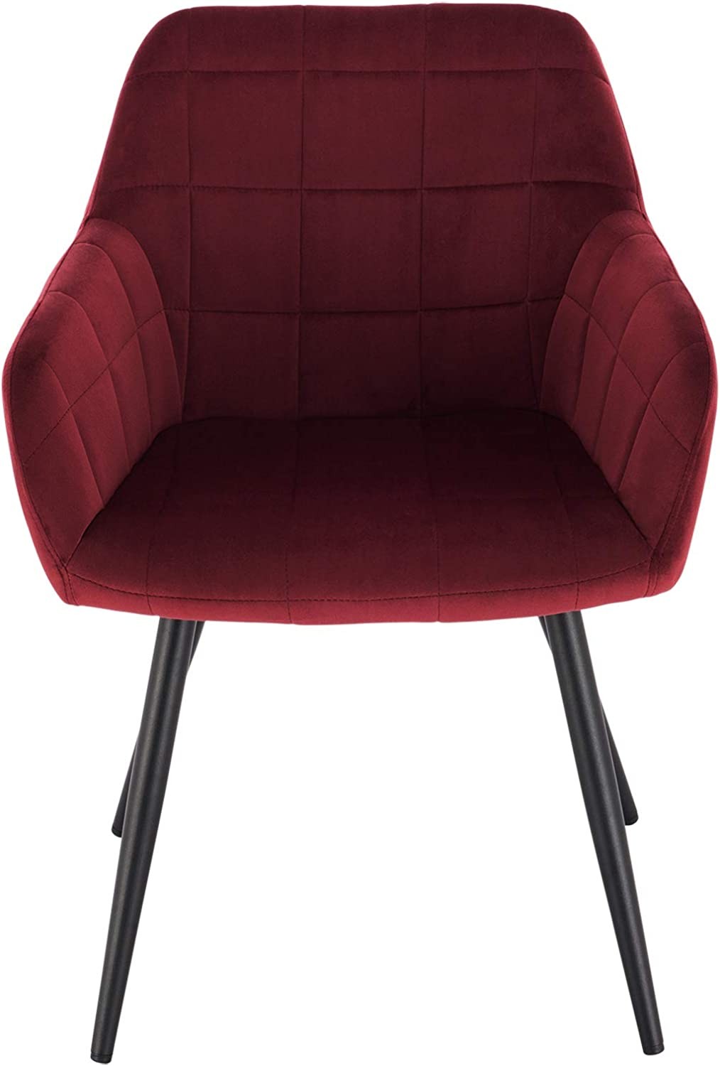 6 x Polsterstuhl Armlehnen, Set Küchenstuhl Esszimmerstuhl Design Gestell Samt, mit Esszimmerstühle Sitzfläche aus Metall aus 6er Stuhl mit